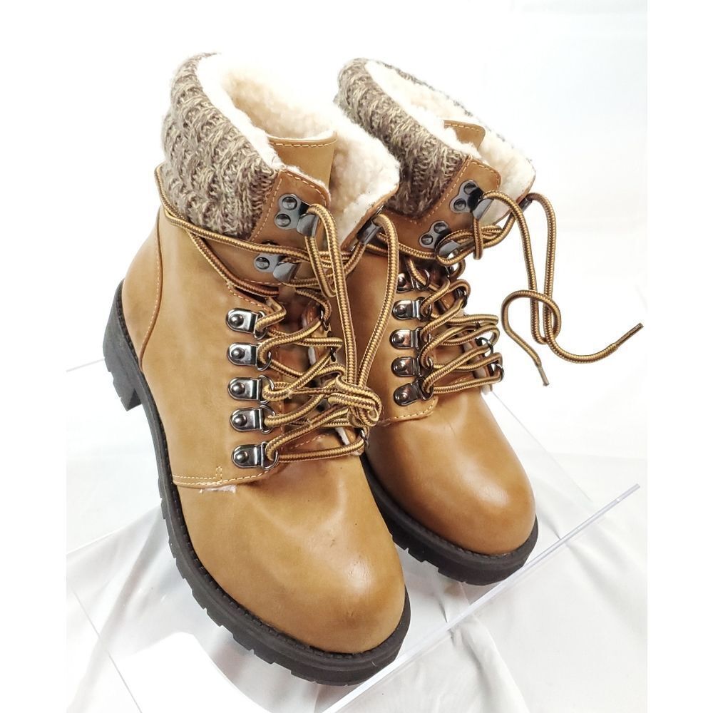 MIA Cafe Winter ankle low heel Boots lined sz 6